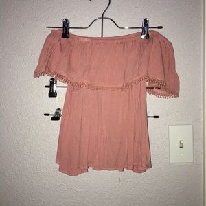 Dusty Pink Off the Shoulder Top!